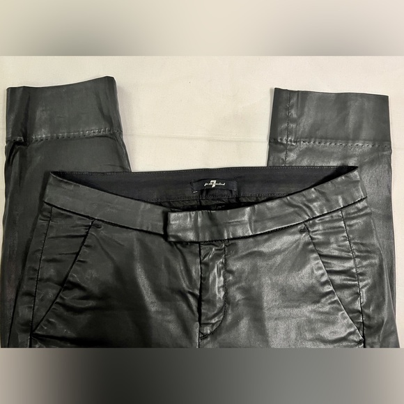 7 For all mankind faux leather trouser black size 25 - Picture 2 of 4